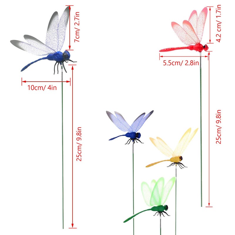 Allazone 30 PCS Dragonfly Garden Stakes, 2 Size Artificial Dragonfly Stakes Indoor Outdoor Yard Garden Flower Pot Decoration, Miniature Fairy Garden Decoration - Image 3